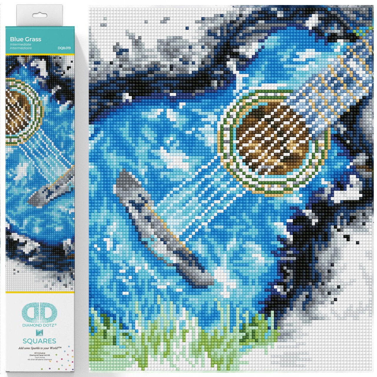 Diamond Dotz Blue Grass Music Diamond Painting Kits for Adults - Diamond Art Kits a Relaxing Creative Craft Kit with Dotz Gems 12.2"x13.4"
